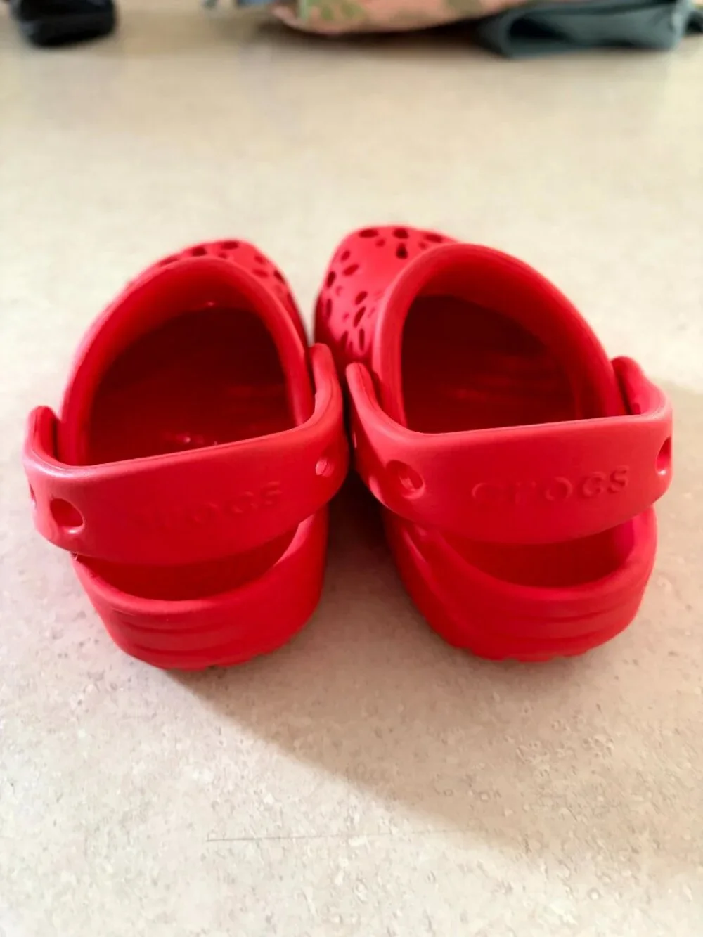 Floral cut out  Crocs Toddler Size C5 Flower Crocs Red Iconic Crocs comfort